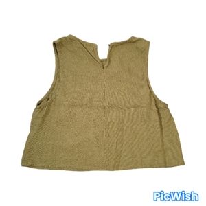 Urban Outfitters olive green linen blend crop top